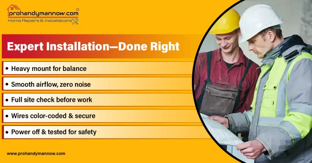 Step-by-Step Process Our Experts Follow for Perfect Ceiling Fan Installation