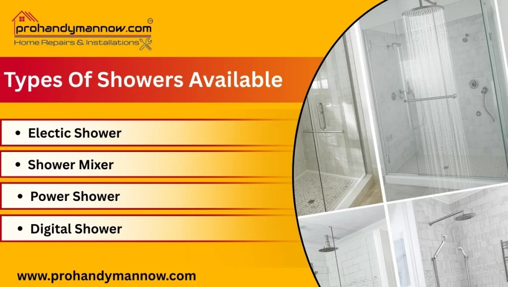 Types Of Showers Available