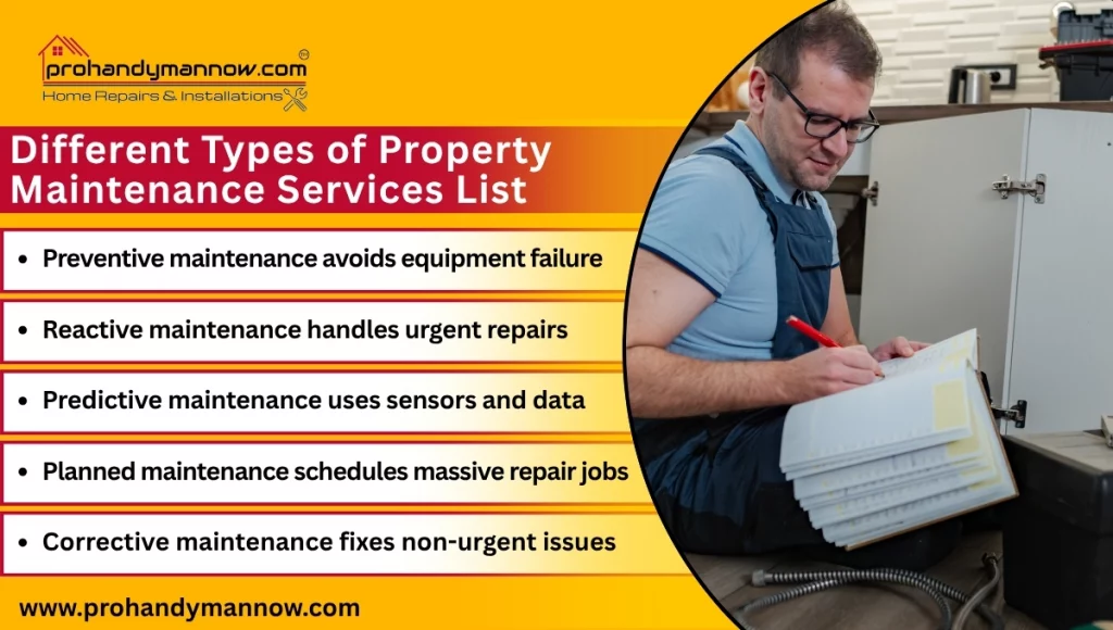 Different Types of Property Maintenance Services List