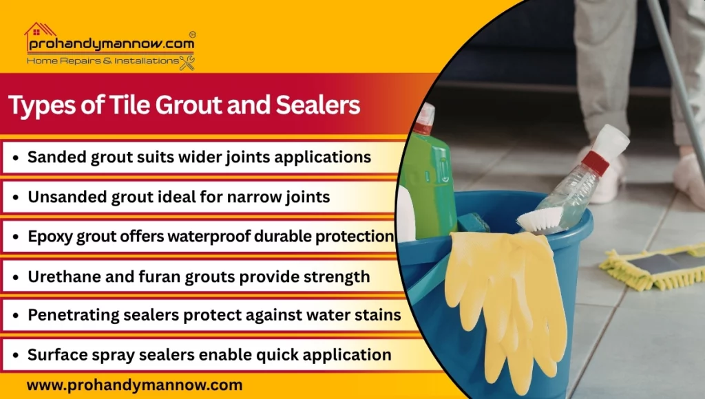 Types of Tile Grout and Sealers