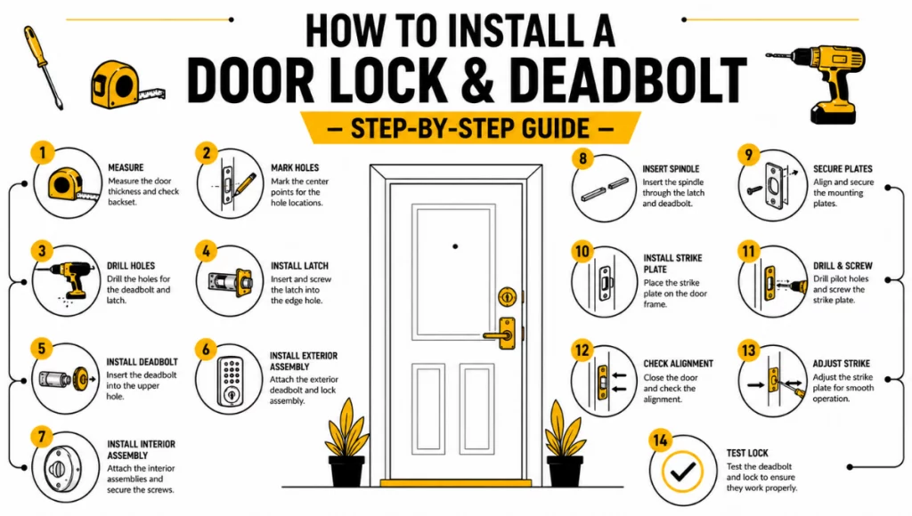 How to Install a Door Lock and Deadbolt How to Install a Door Lock and Deadbolt