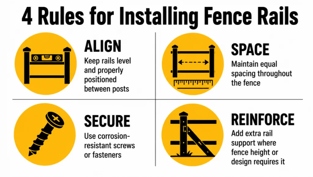 4 Rules for Installing Fence Rails