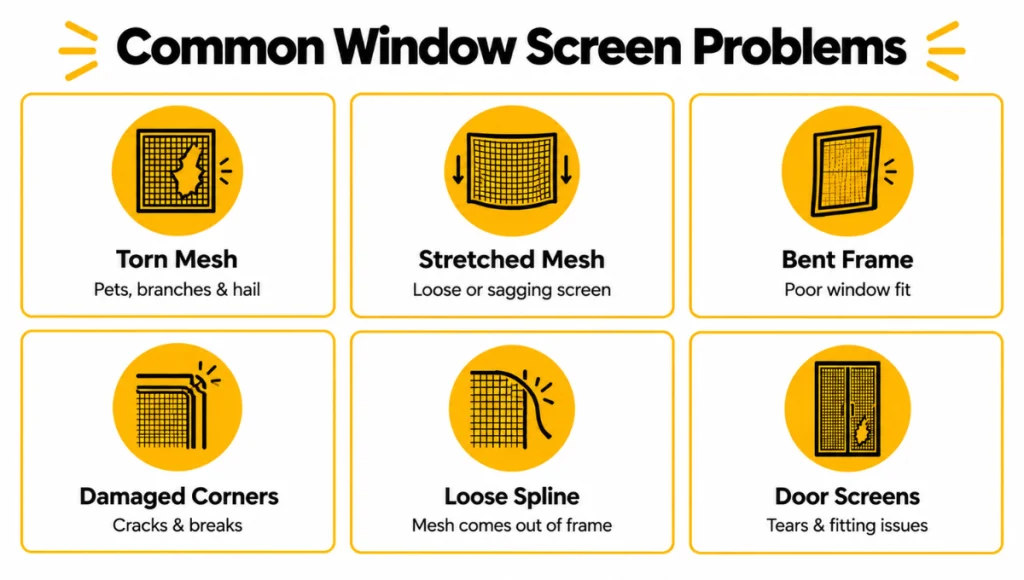 Common Window Screen Problems Common Window Screen Problems