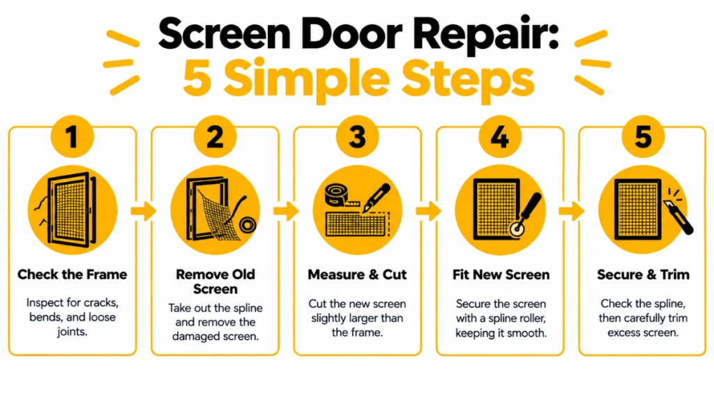 Screen Door Repair 5 Simple Steps